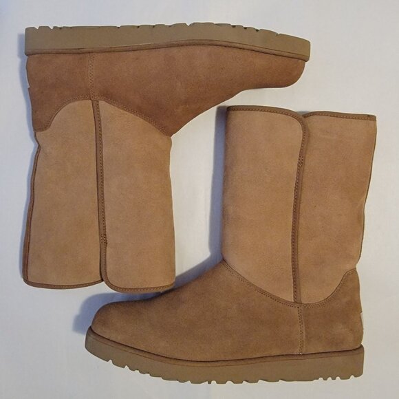 NEW UGG Michelle Classic Boots Womens 11 Tan Suede Cozy Classic Shearling - Picture 3 of 10